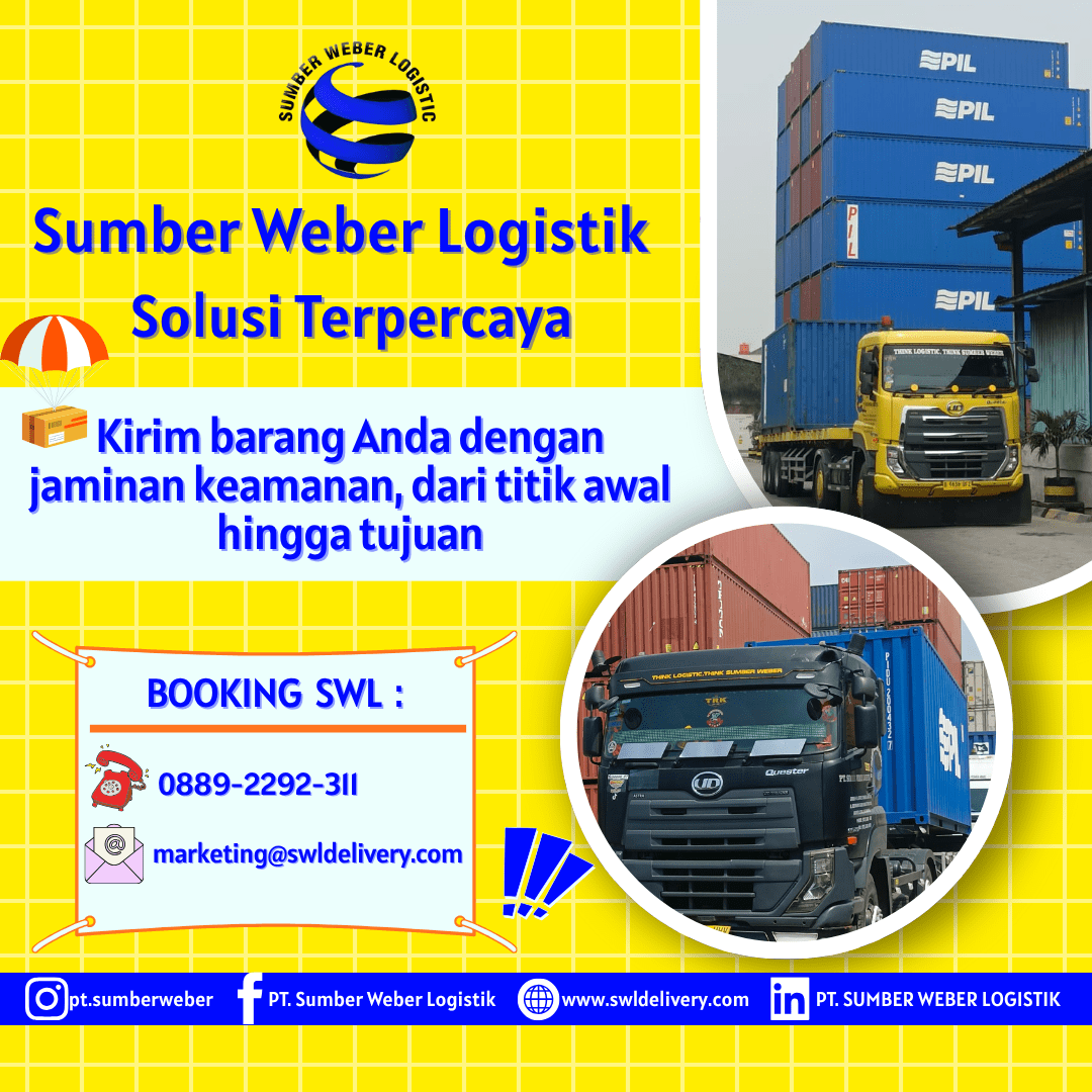 Sumber Weber Logistik menjadi solusi terpercaya untuk bisnis anda. Kirim barang anda dengan jaminan keamanan dari titik awal hingga sampai di tujuan.